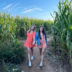 Davi & Dani Orange Dress